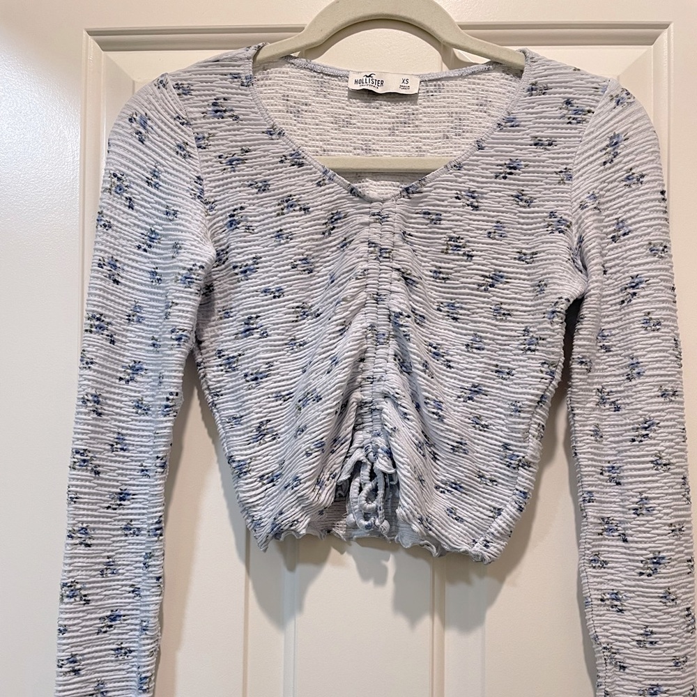 Hollister Floral Long-Sleeve Center Ruching XS